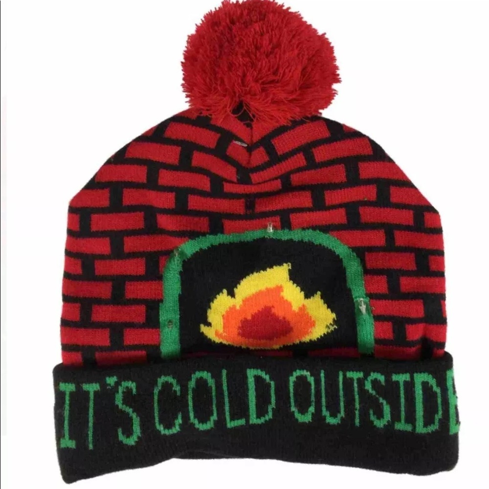 New it’s Cold Outside Light Up Fireplace Beanie - Picture 2 of 3